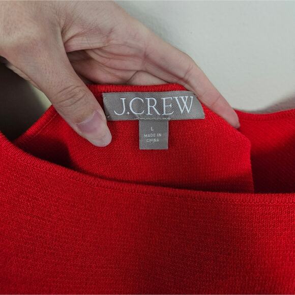 J. Crew Cherry Red Squareneck Mini Sweater-Dress NWOT Size Large - Picture 5 of 11